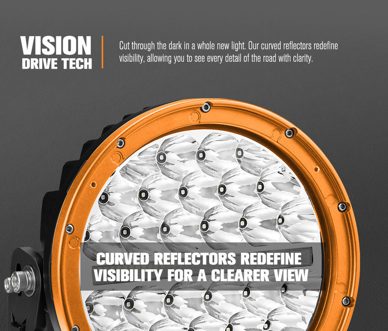 Lightfox Polaris Pair 9inch Osram LED Driving Lights 1Lux@1,527m IP68 20,178LM