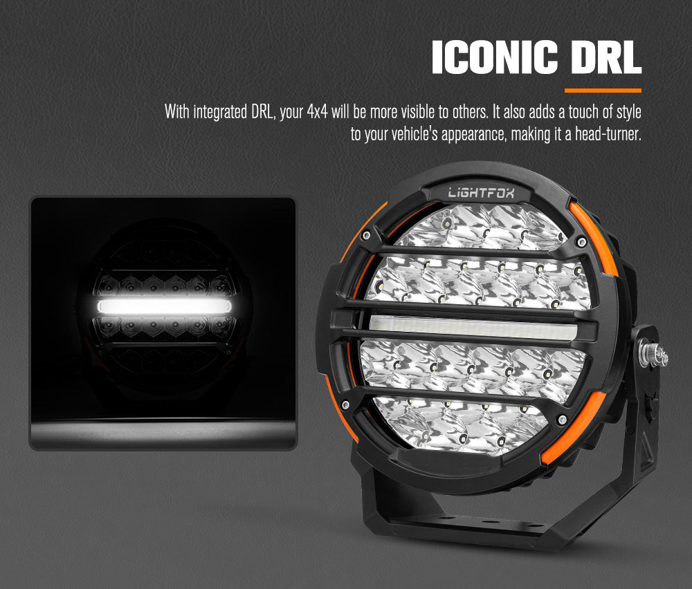 Lightfox Polaris Pair 9inch Osram LED Driving Lights 1Lux@1,527m IP68 20,178LM