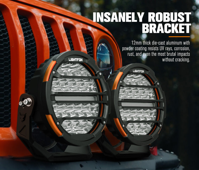 Lightfox Polaris Pair 9inch Osram LED Driving Lights 1Lux@1,527m IP68 20,178LM