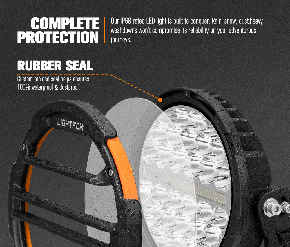 Lightfox Polaris Pair 9inch Osram LED Driving Lights 1Lux@1,527m IP68 20,178LM