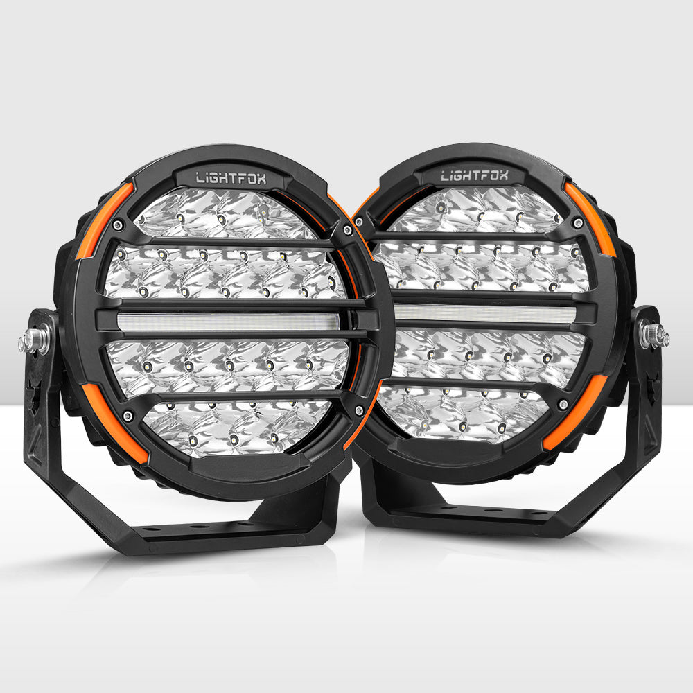 Lightfox Polaris Pair 9inch Osram LED Driving Lights 1Lux@1,527m IP68 20,178LM