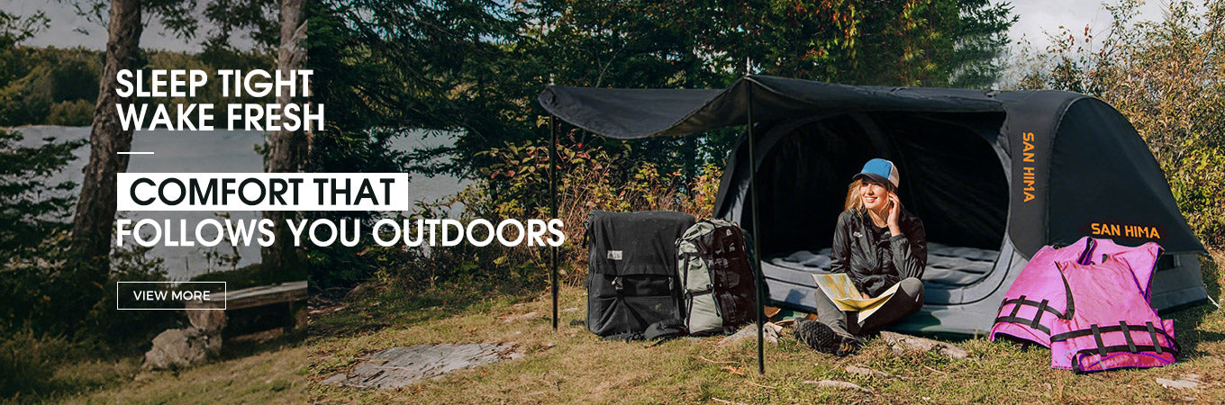 Camping Shower Desktop Banner