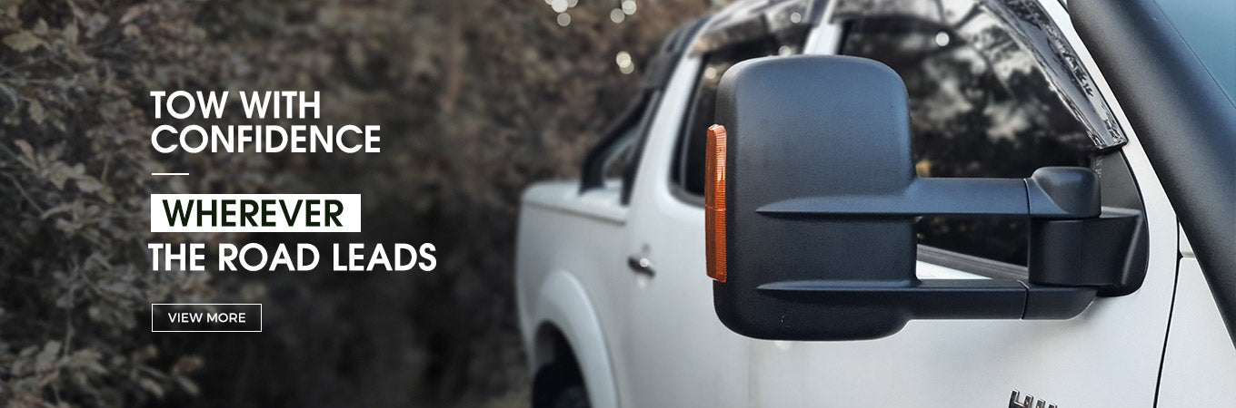Extendable Towing Mirrors for 4WDs, Caravans and Off-Road Setups Desktop Banner