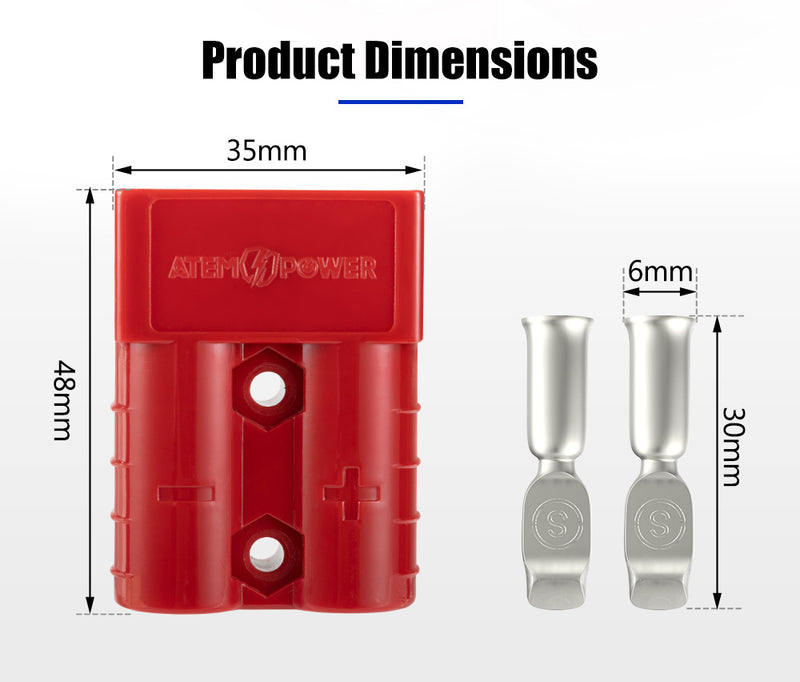 Redson Plug Socket 10x 50AMP Red Anderson Style Plug