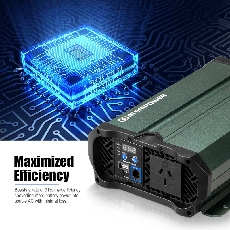 Atem Power Pure Sine Wave Inverter 1000W/1500W/2000W/2500W Remote 12V