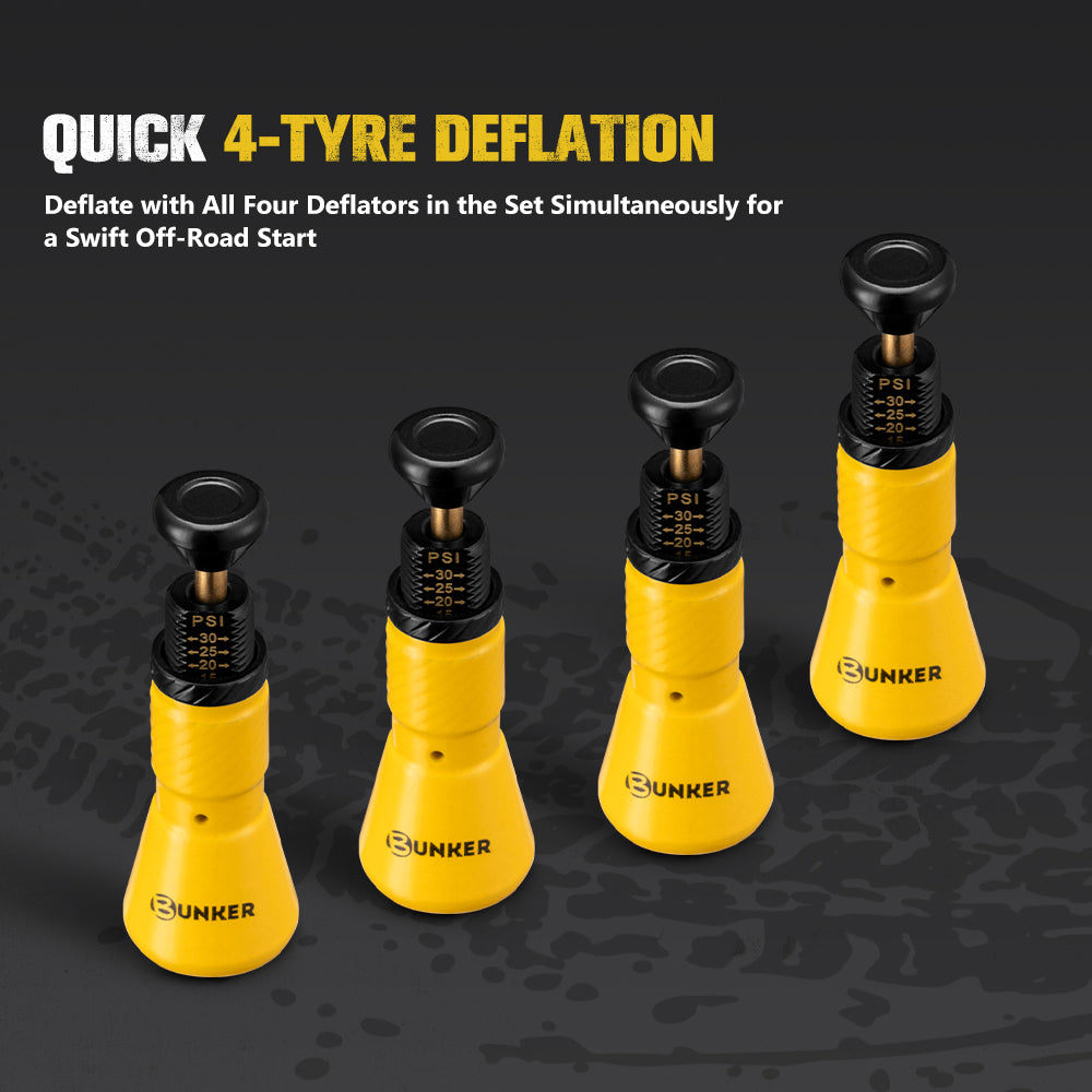 Bunker Indust Tyre Deflators x4 Air Deflator With LED 10~30 PSI Valve ...