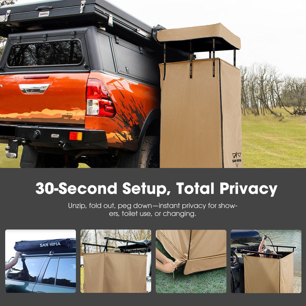 SAN HIMA Camping Shower Tent Ensuite Change Room Awning Fold-Out Instant