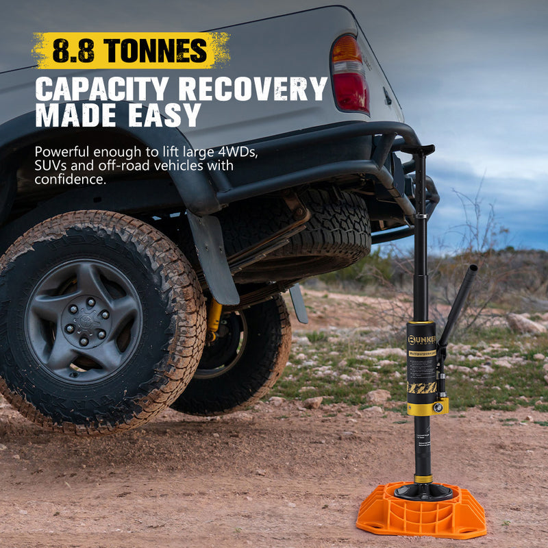 Bunker Indust 8.8Ton Hydraulic Lift Recovery Jack Removable Base Off Road Repair