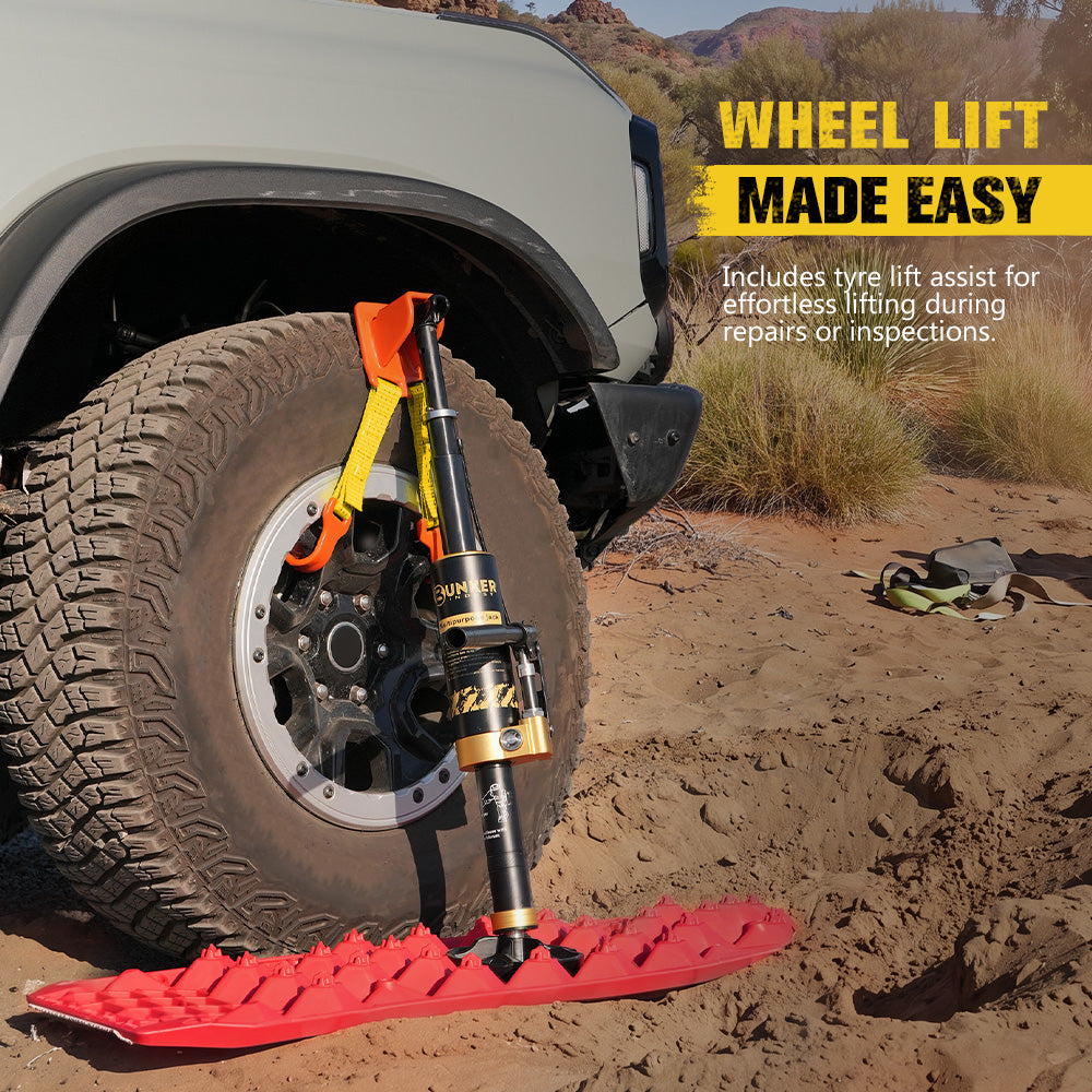 Bunker Indust 8.8Ton Hydraulic Lift Recovery Jack Removable Base Off Road Repair