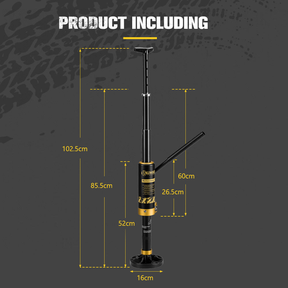 Bunker Indust 8.8Ton Hydraulic Lift Recovery Jack Removable Base Off Road Repair