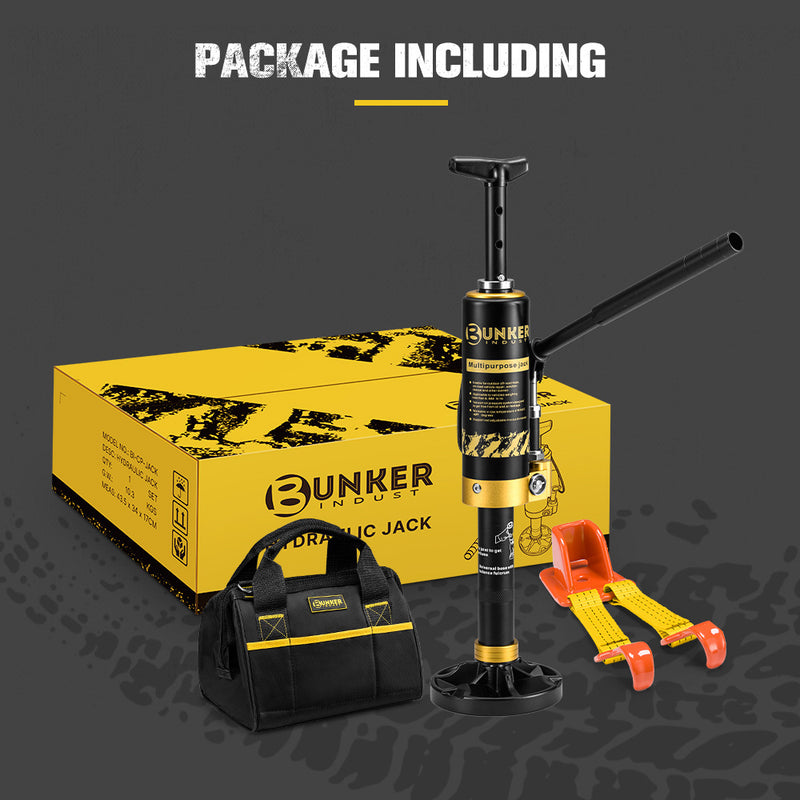 Bunker Indust 8.8Ton Hydraulic Lift Recovery Jack Removable Base Off Road Repair