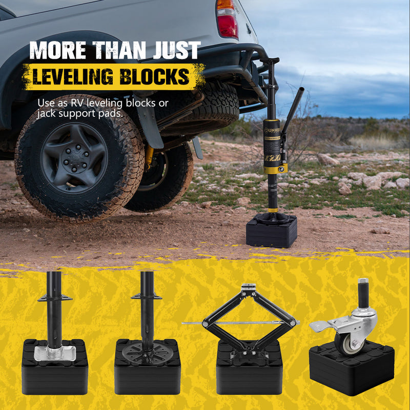 Bunker Indust 8.8-Tonne Hydraulic Lift Recovery Jack + 10X RV Levelling Blocks