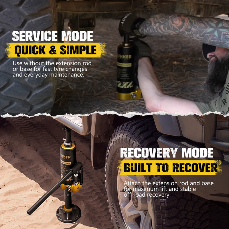 Bunker Indust 8.8-Tonne Hydraulic Lift Recovery Jack + 10X RV Levelling Blocks
