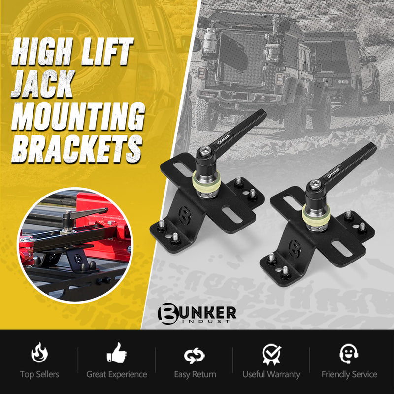 Bunker Indust High Lift Farm Jack Mount Brackets M8/M6 Slots For Roof Rack