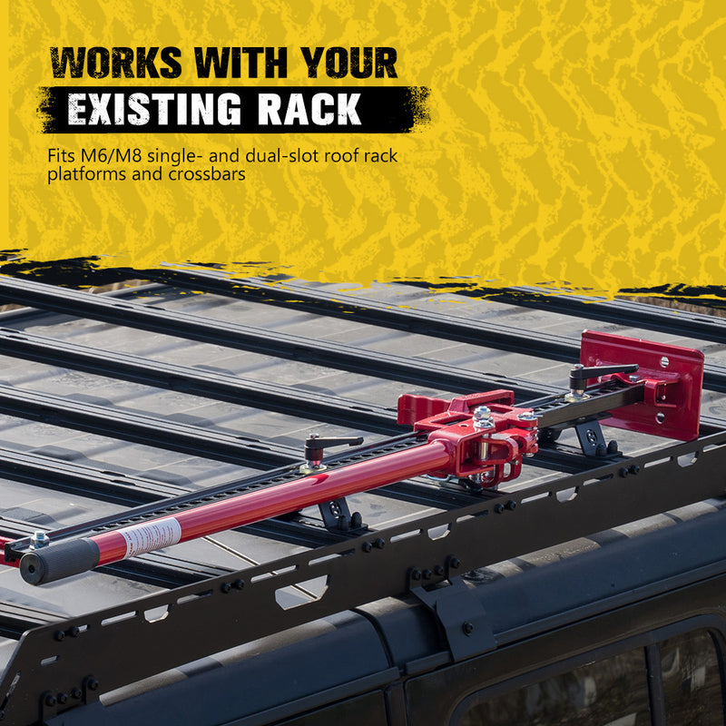 Bunker Indust High Lift Farm Jack Mount Brackets M8/M6 Slots For Roof Rack