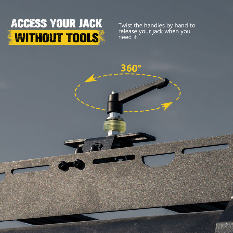 Bunker Indust High Lift Farm Jack Mount Brackets M8/M6 Slots For Roof Rack