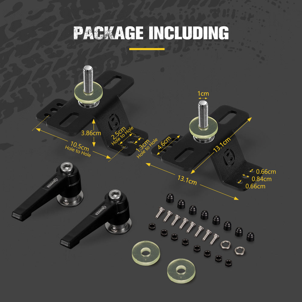 Bunker Indust High Lift Farm Jack Mount Brackets M8/M6 Slots For Roof Rack