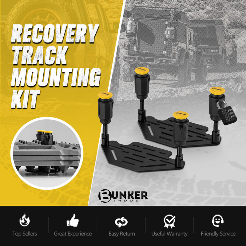 Bunker Indust Recovery Track Board Mount Brackets Lockable For Rooftop Platform