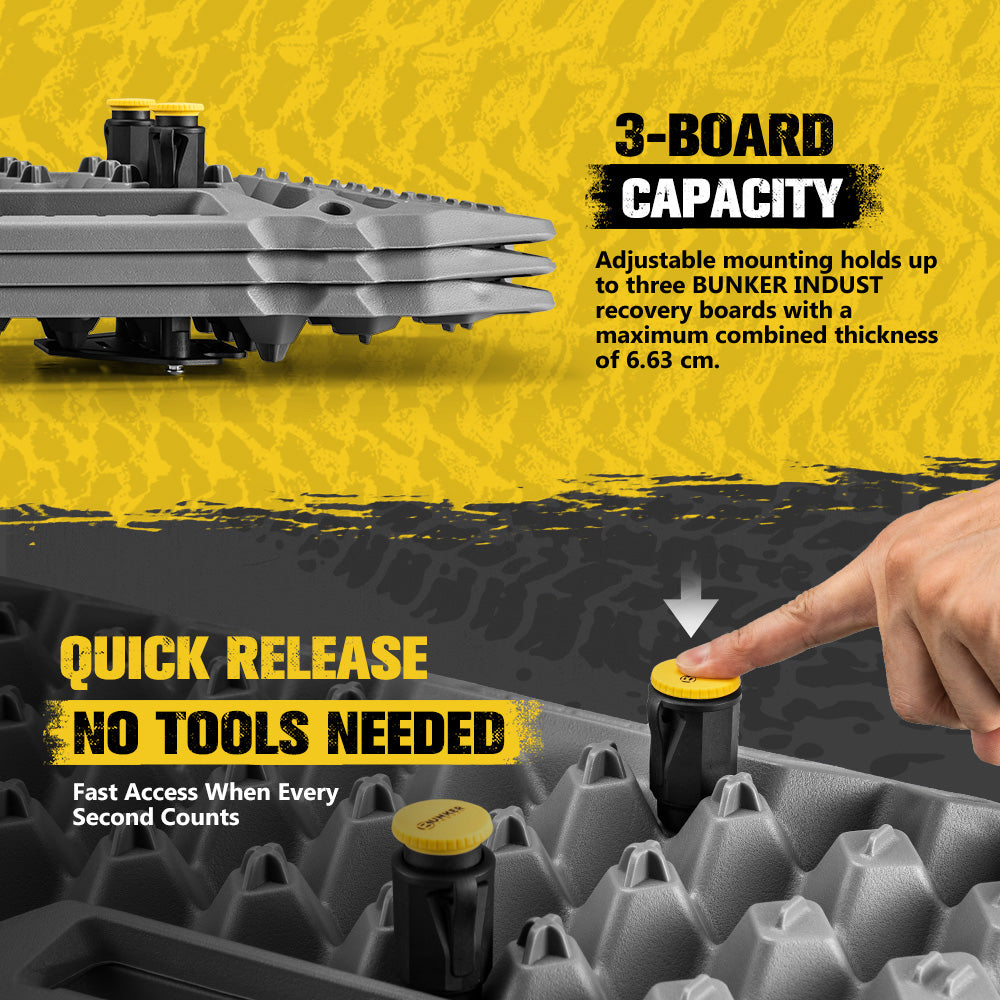 Bunker Indust Recovery Track Board Mount Brackets Lockable For Rooftop Platform