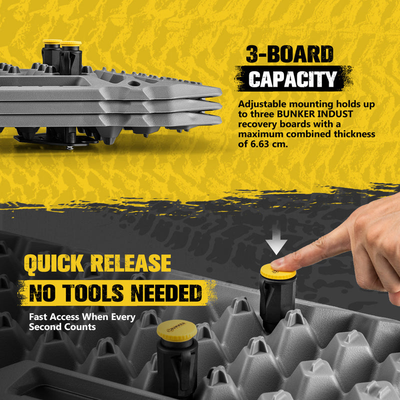 Bunker Indust Recovery Track Board Mount Brackets Lockable For Rooftop Platform