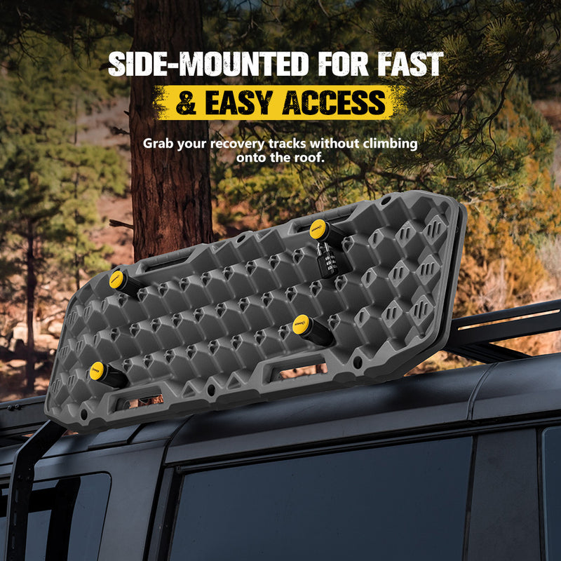Bunker Indust Recovery Track Board Side Mount Brackets & Shovel Holder Lockable