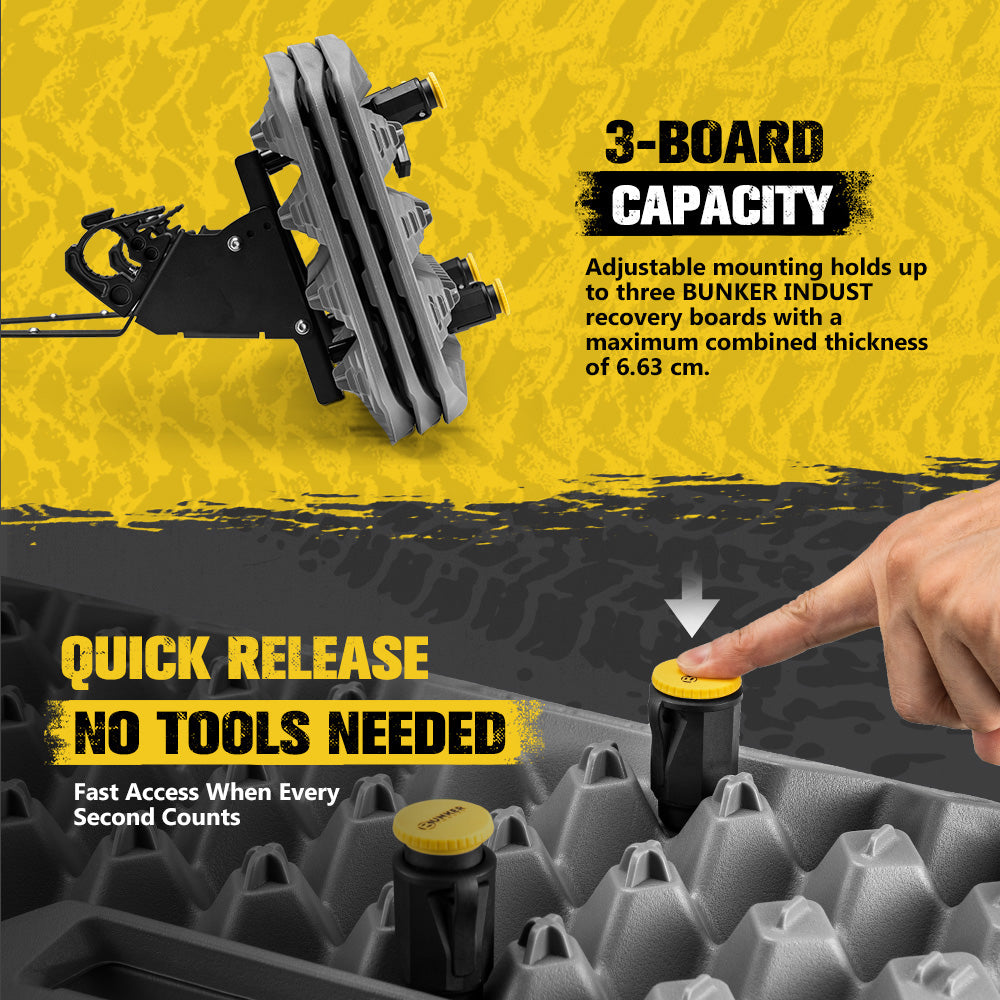 Bunker Indust Recovery Track Board Side Mount Brackets & Shovel Holder Lockable