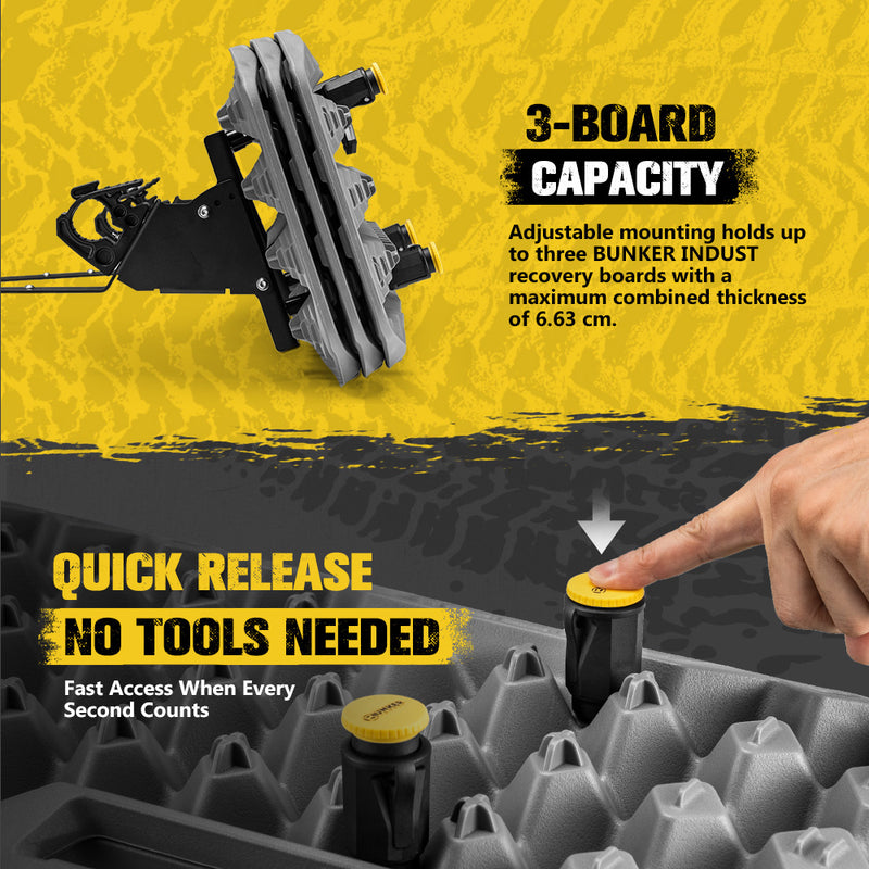 Bunker Indust Recovery Track Board Side Mount Brackets & Shovel Holder Lockable