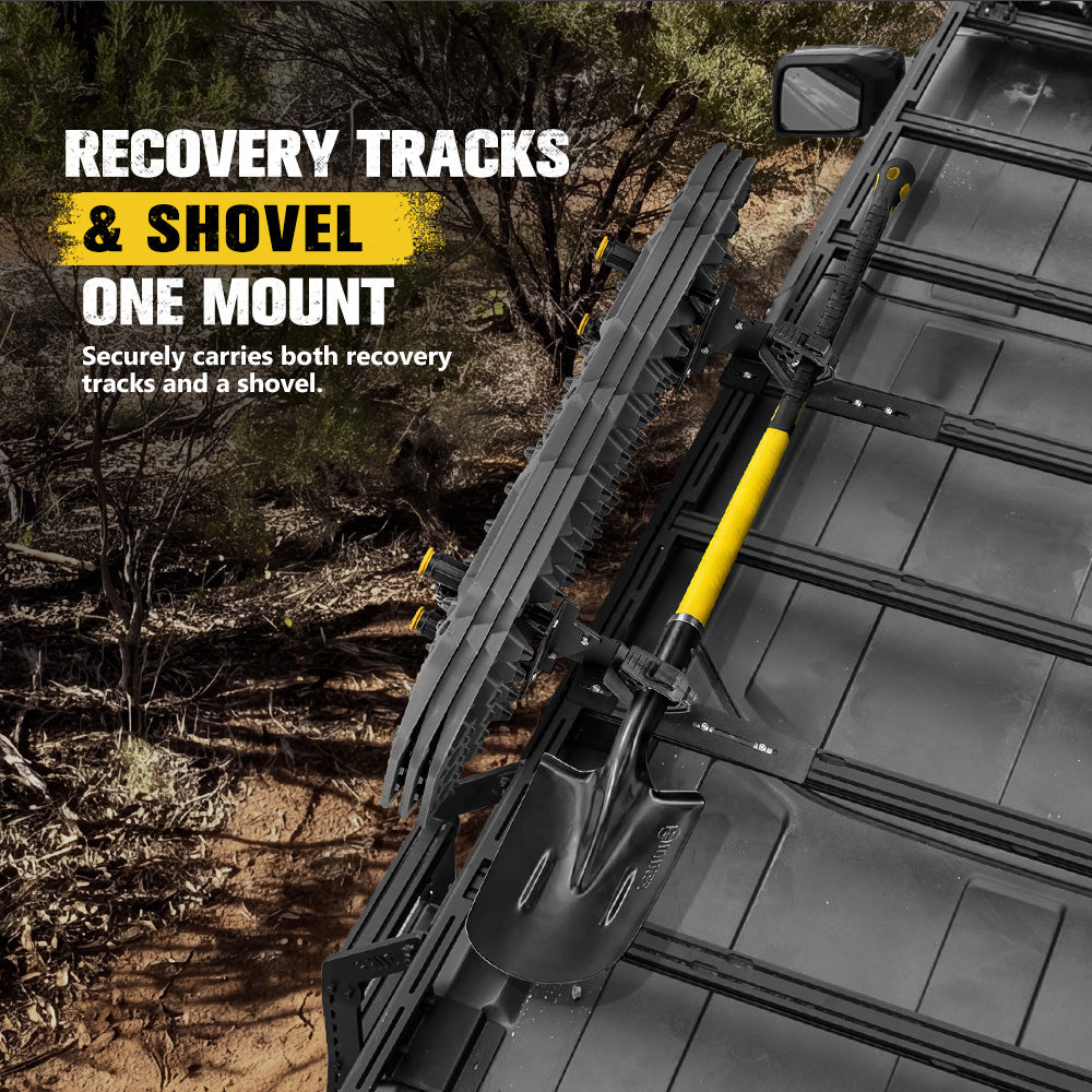 Bunker Indust Recovery Track Board Side Mount Brackets & Shovel Holder Lockable