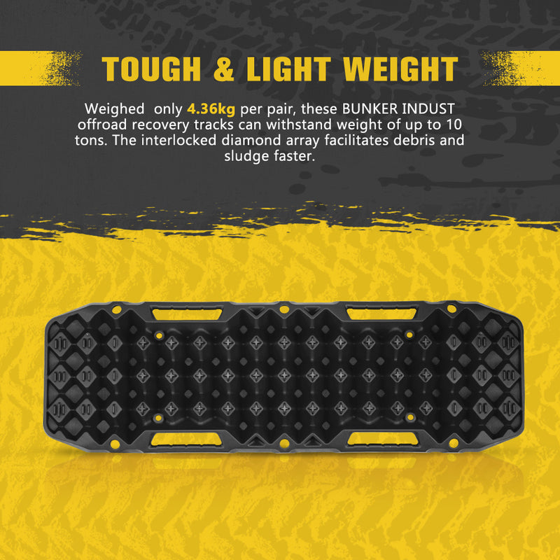 Bunker Indust Recovery Tracks Board Black + Square Shovel + Side Mounting Kit