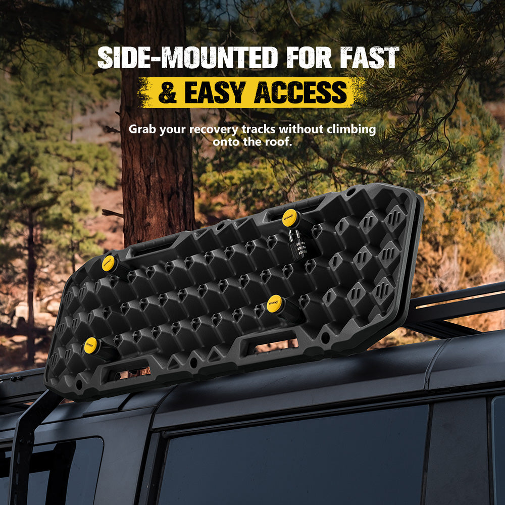 Bunker Indust Recovery Tracks Board Black + Square Shovel + Side Mounting Kit