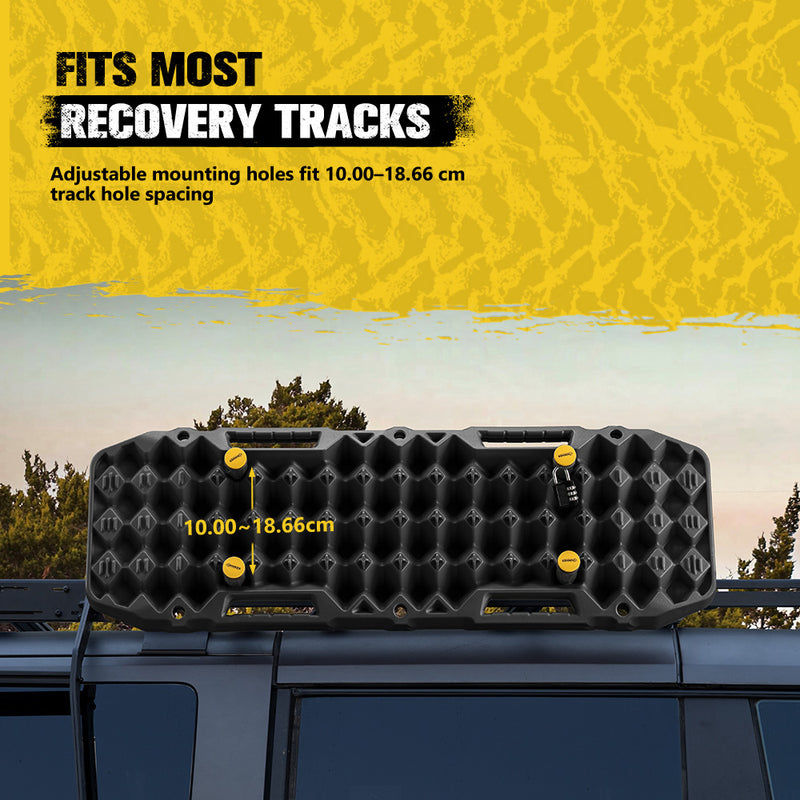 Bunker Indust Recovery Tracks Board Black + Square Shovel + Side Mounting Kit