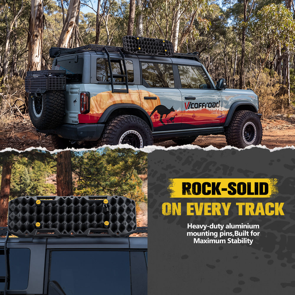 Bunker Indust Recovery Tracks Board Black + Square Shovel + Side Mounting Kit