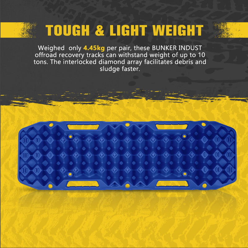 Bunker Indust Recovery Tracks Board Blue + Square Shovel + Side Mounting Kit