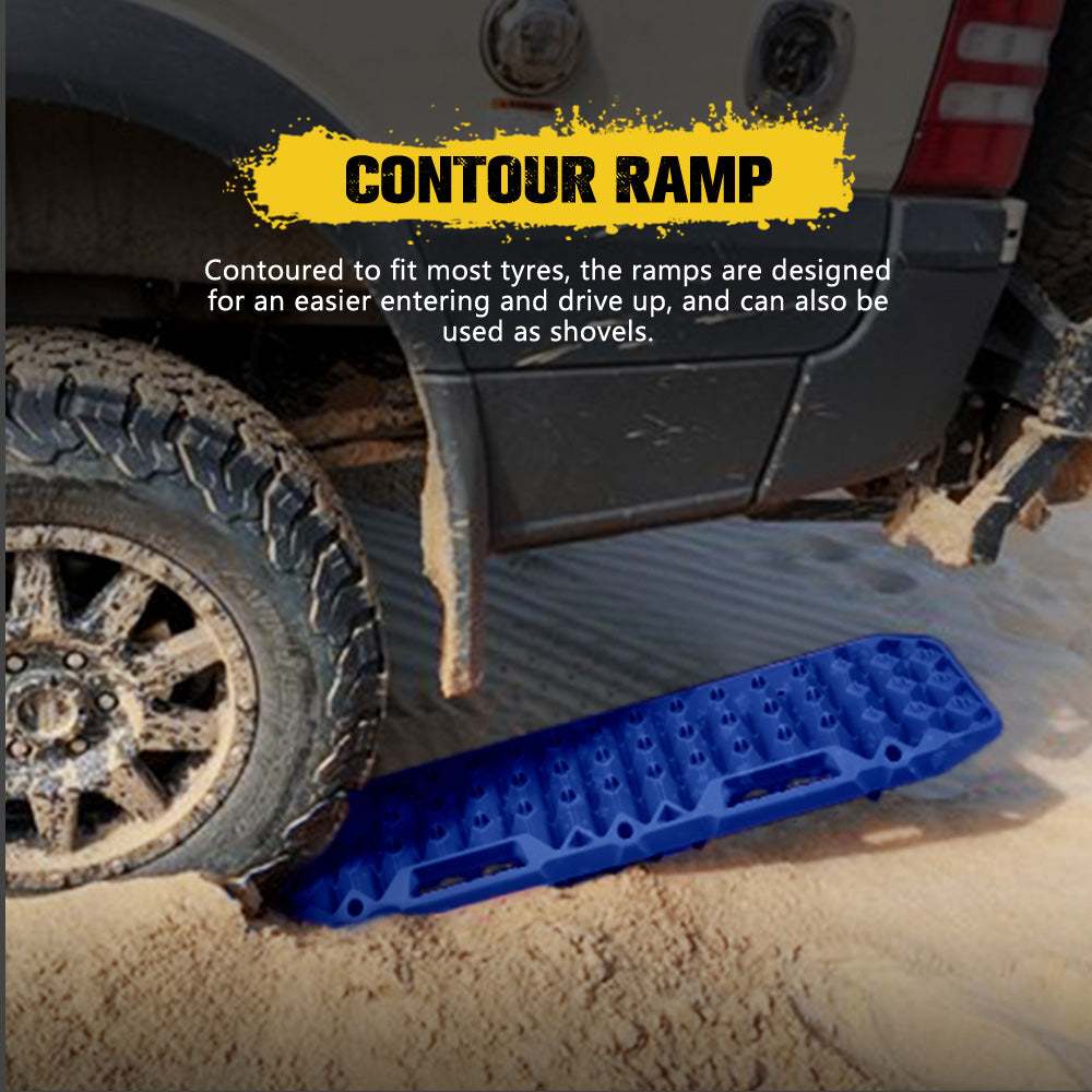 Bunker Indust Recovery Tracks Board Blue + Square Shovel + Side Mounting Kit