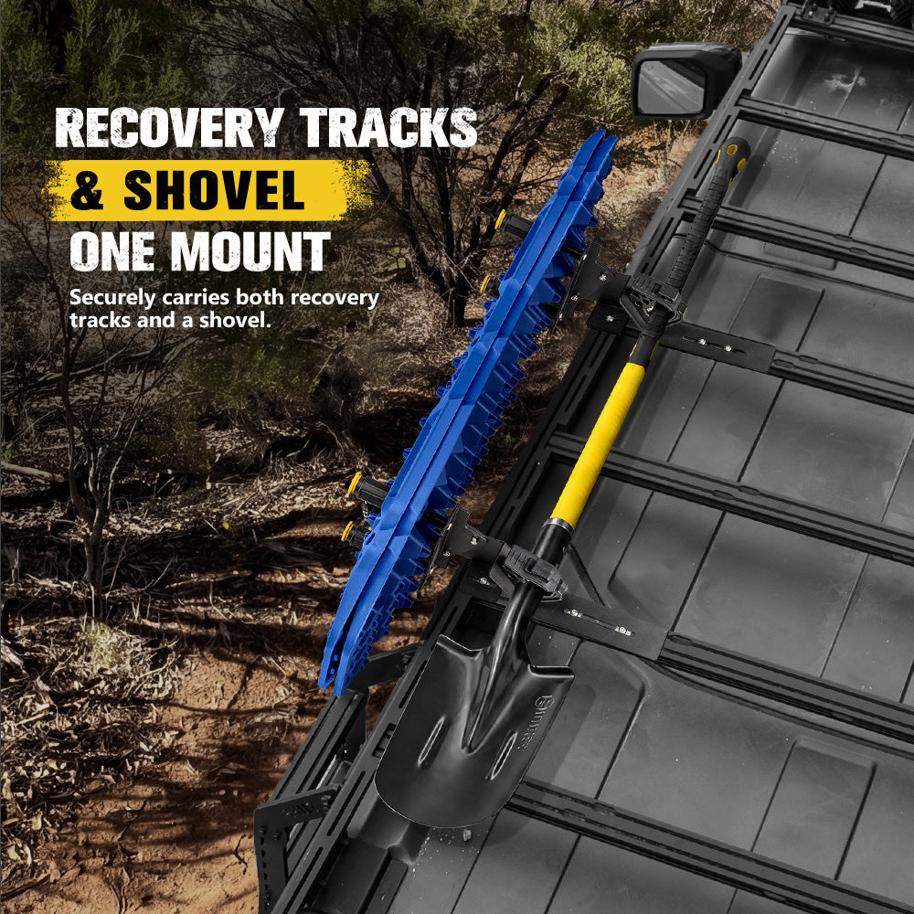 Bunker Indust Recovery Tracks Board Blue + Square Shovel + Side Mounting Kit