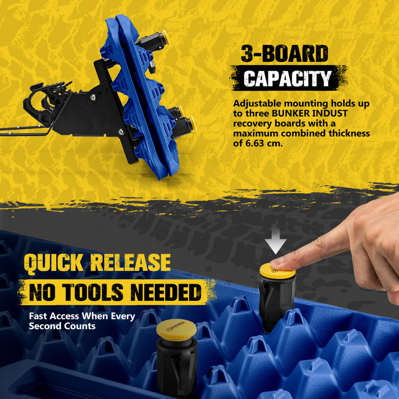 Bunker Indust Recovery Tracks Board Blue + Square Shovel + Side Mounting Kit