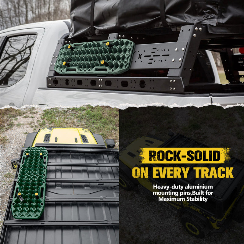 Bunker Indust 2PCS Recovery Tracks Board Green 10T + Flat Mounting Bracket Kit