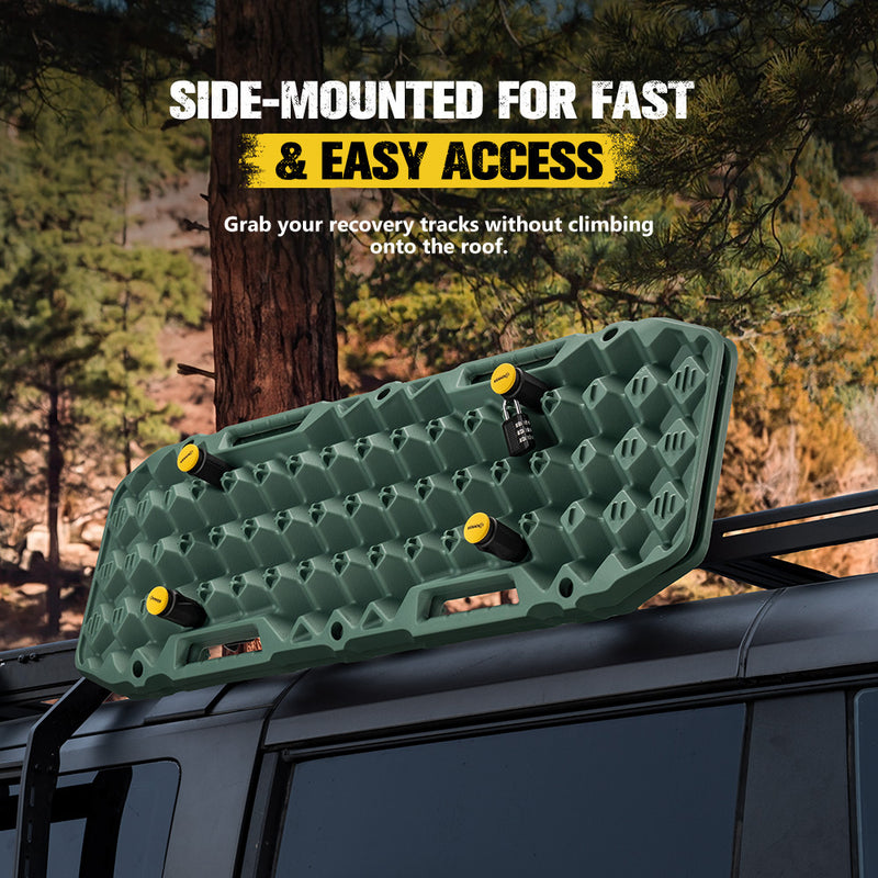 Bunker Indust 2PCS Recovery Tracks Board Green 10T + Side Mounting Bracket Kit