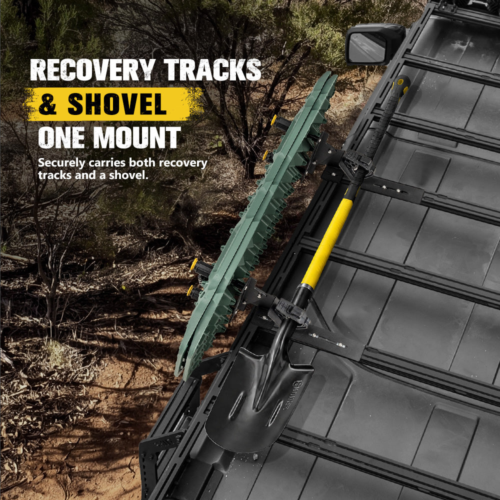 Bunker Indust Recovery Tracks Board Green + Square Shovel + Side Mounting Kit