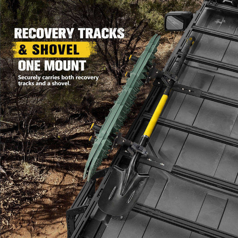 Bunker Indust Recovery Tracks Board Green + Square Shovel + Side Mounting Kit