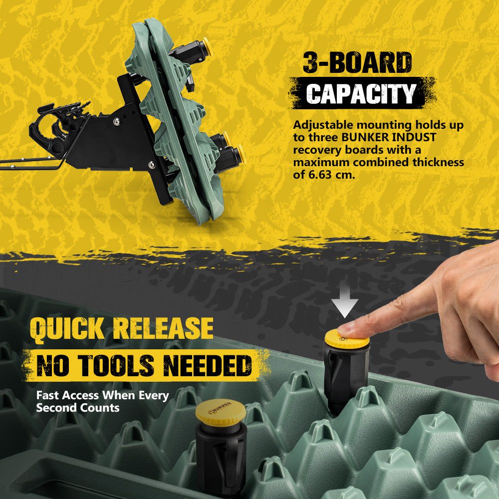 Bunker Indust Recovery Tracks Board Green + Square Shovel + Side Mounting Kit
