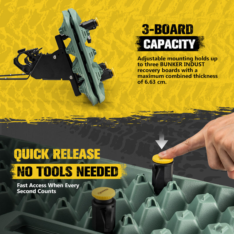 Bunker Indust Recovery Tracks Board Green + Square Shovel + Side Mounting Kit