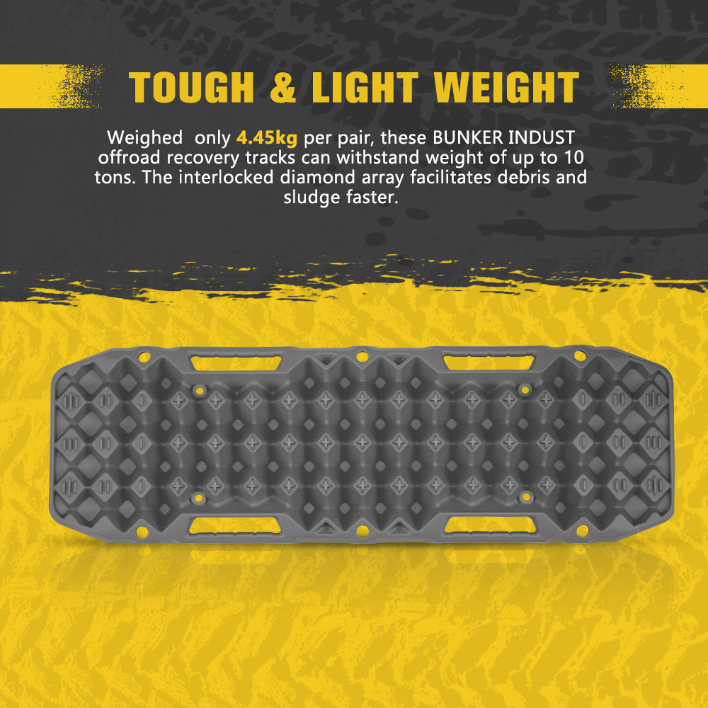 Bunker Indust Recovery Tracks Board Grey + Square Shovel + Side Mounting Kit
