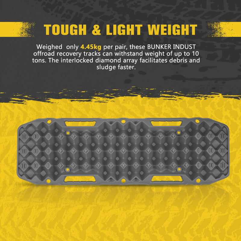 Bunker Indust Recovery Tracks Board Grey + Square Shovel + Side Mounting Kit