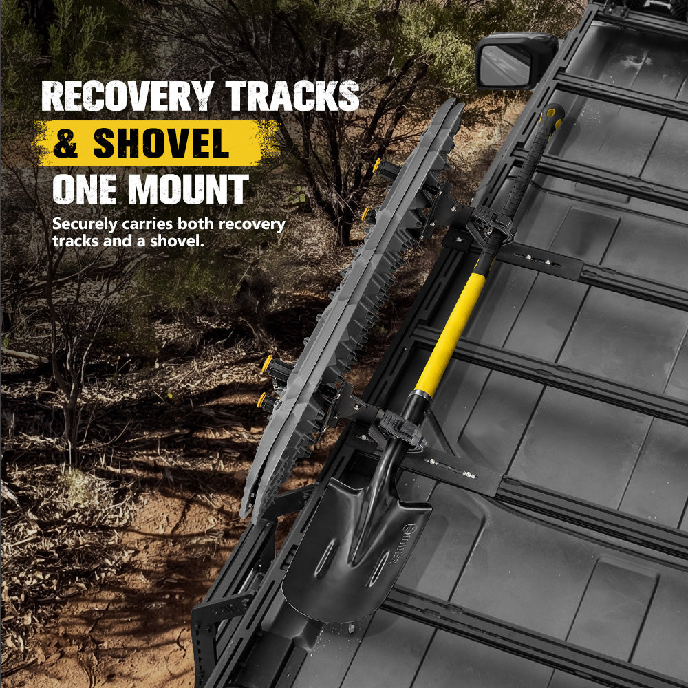 Bunker Indust Recovery Tracks Board Grey + Square Shovel + Side Mounting Kit