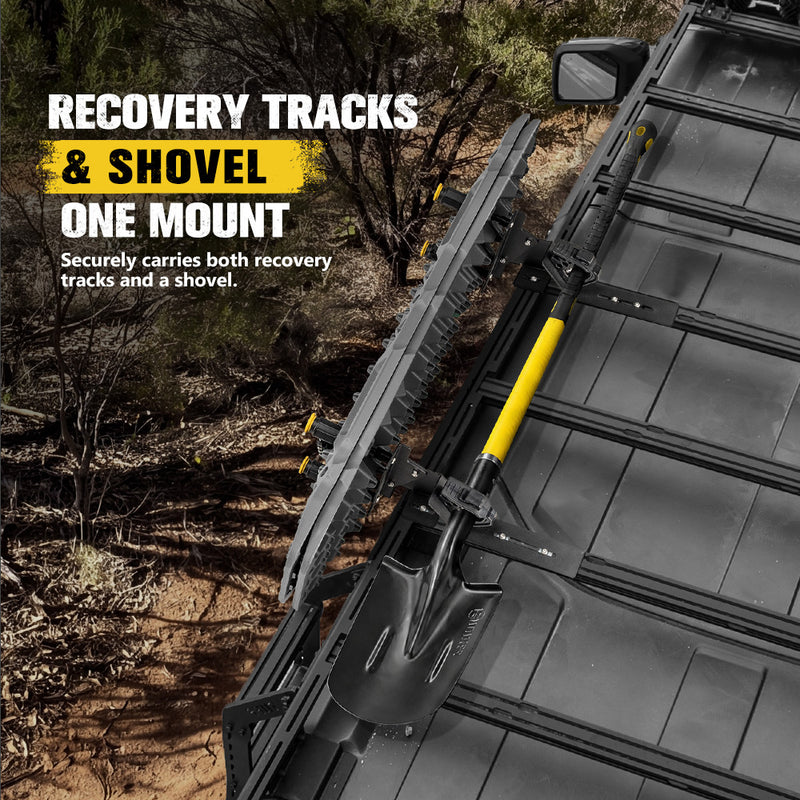 Bunker Indust Recovery Tracks Board Grey + Square Shovel + Side Mounting Kit