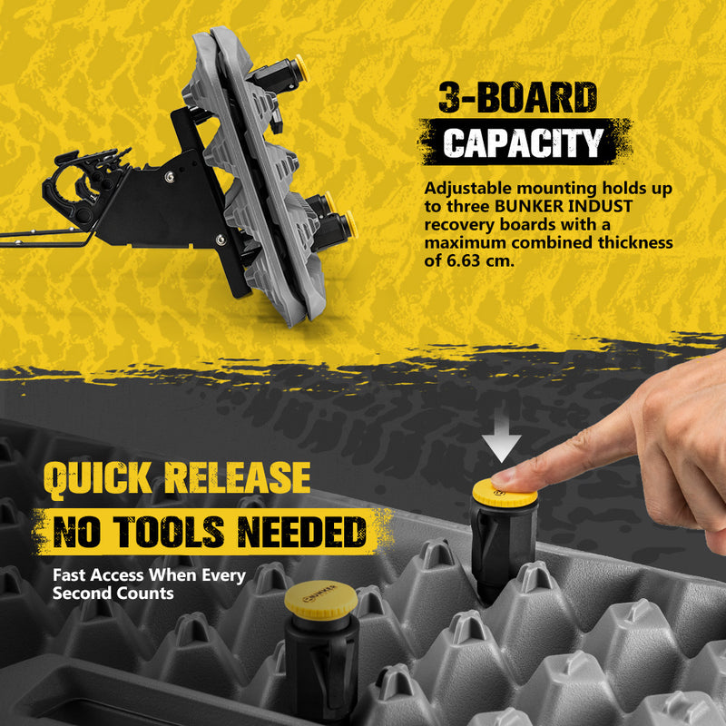 Bunker Indust Recovery Tracks Board Grey + Square Shovel + Side Mounting Kit
