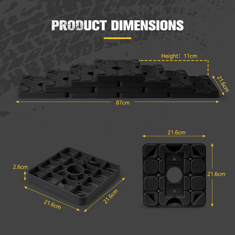 BUNKER INDUST 10PCS Jack Pads Interlocking Stackable Non-Slip RV Leveling Blocks