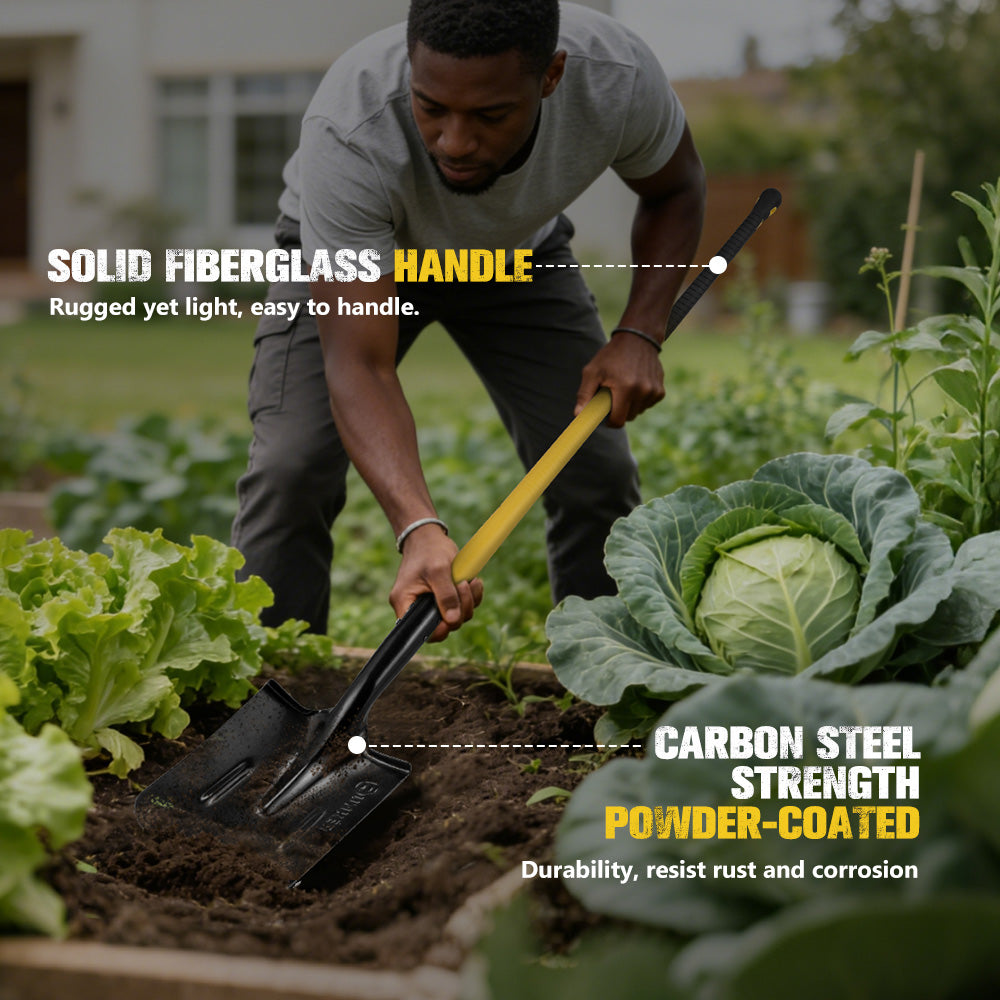 Bunker Indust 150CM Square Shovel Heavy Duty Fit Garden Digging Offroad Recovery