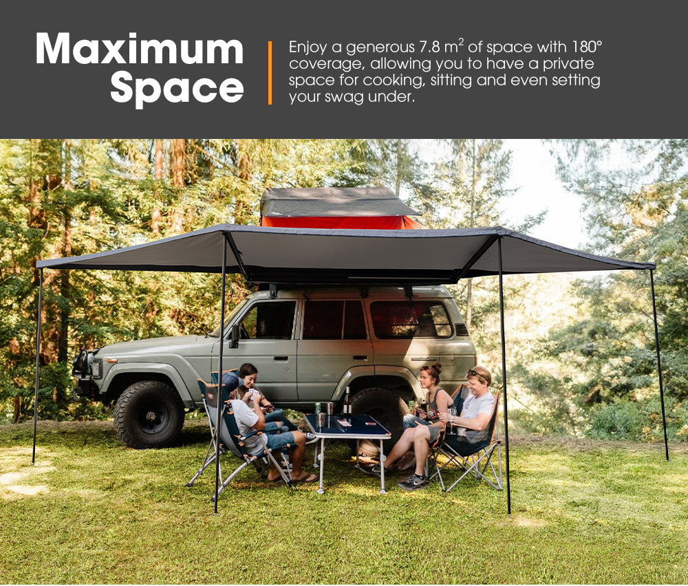 San Hima 180 Degree Free-Standing Awning 600D Double-Ripstop Oxford UP ...